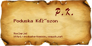 Poduska Kászon névjegykártya